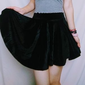 urban coco Skirts - Black Velvet Circle Skater Skirt urban coco Skirts - Black Velvet Circle Skater Skirt